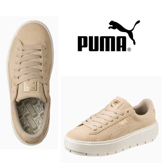 Puma Suede Platform Trace WNS Safari-Marshmallow Women Size 7.5 (SELLING AS IS!) - Picture 1 of 16